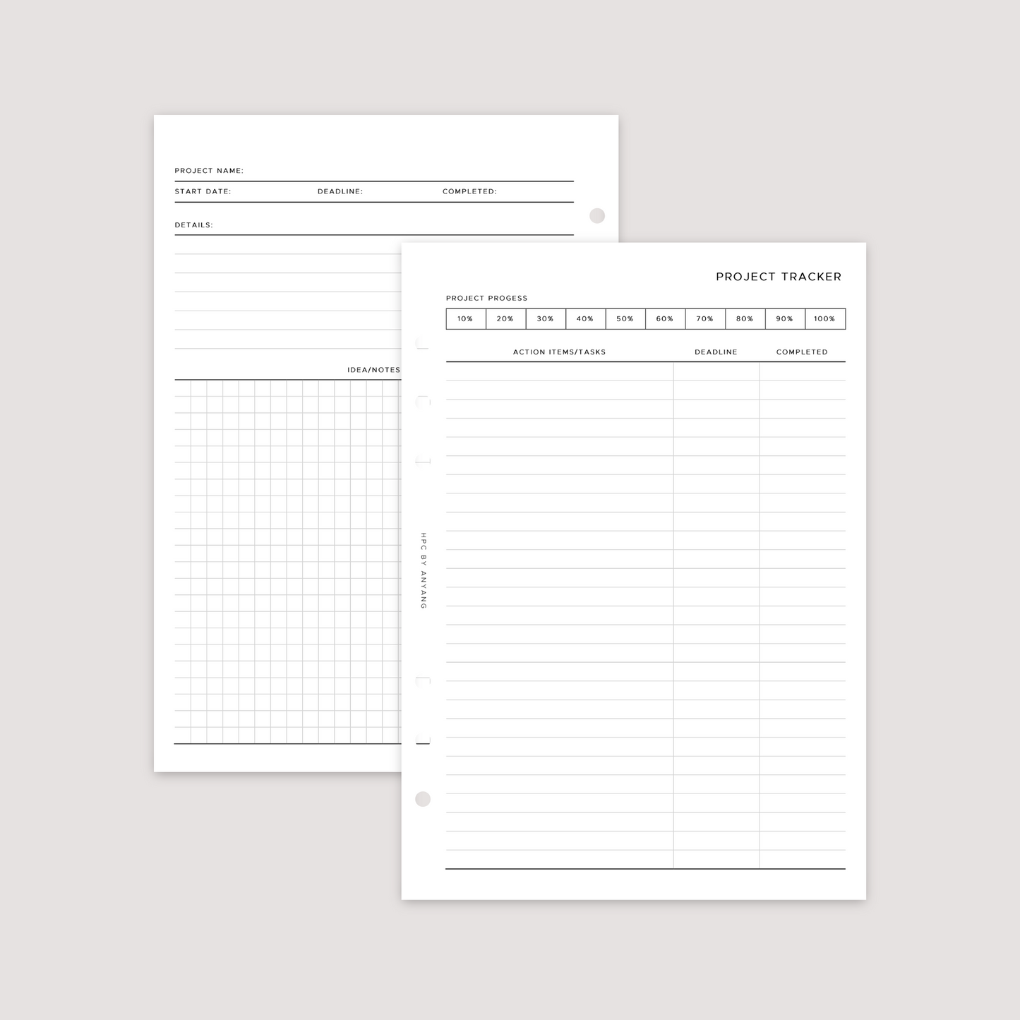 Project Tracker - Planner Inserts