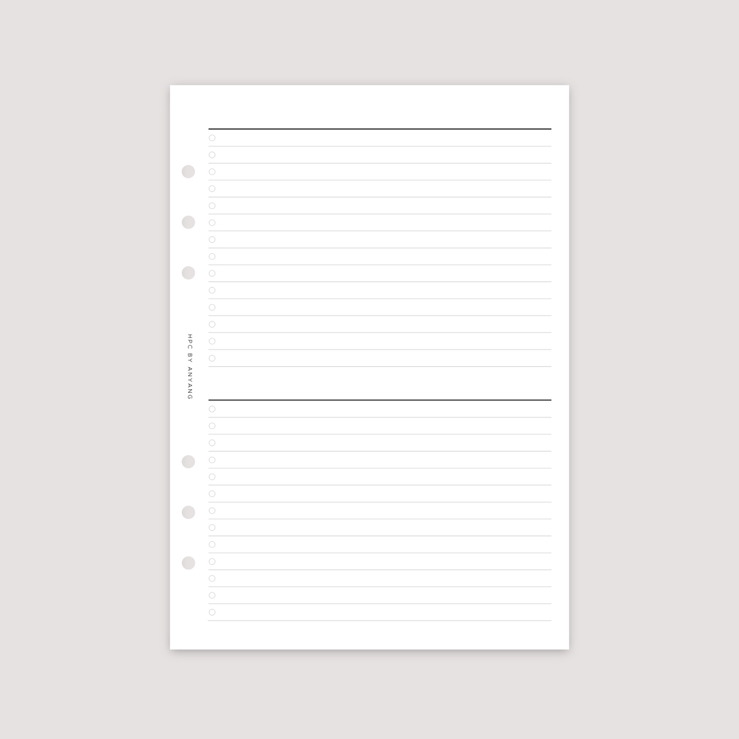 List - 2 Column - Planner Inserts