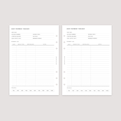 Debt Payment Tracker – Planner Inserts