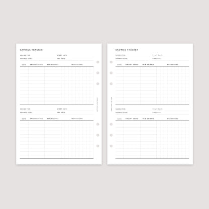 Savings Tracker – Planner Inserts