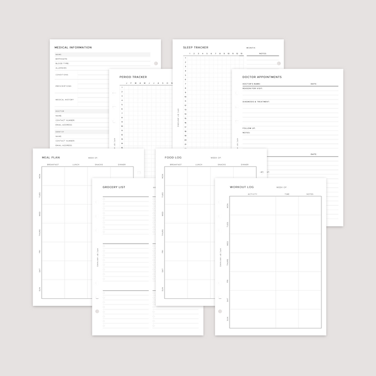 Health and Wellness - Planner Bundle