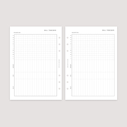 Bill Tracker – Planner Inserts