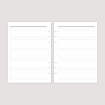 List - 1 Column - Planner Inserts