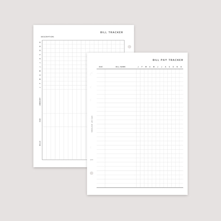 Bill Tracker – Planner Inserts