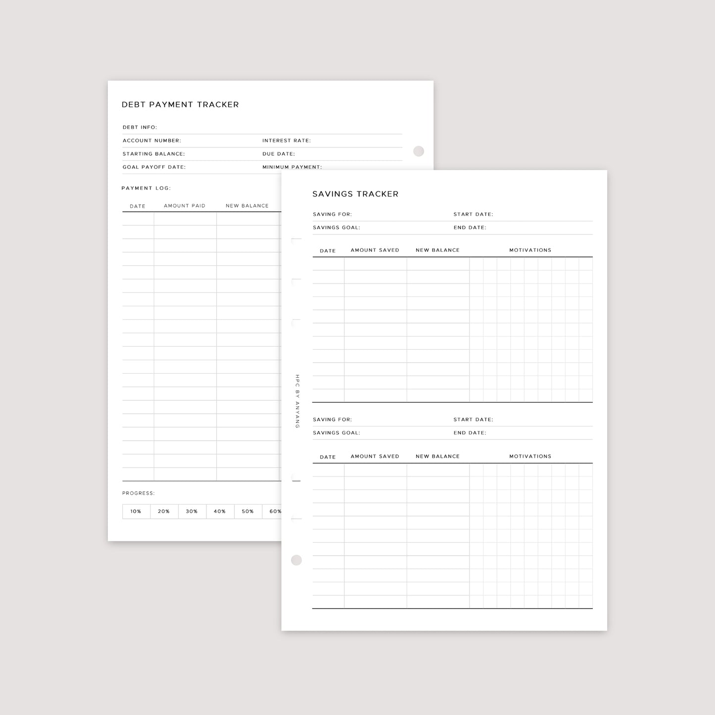 Debt Payment Tracker – Planner Inserts