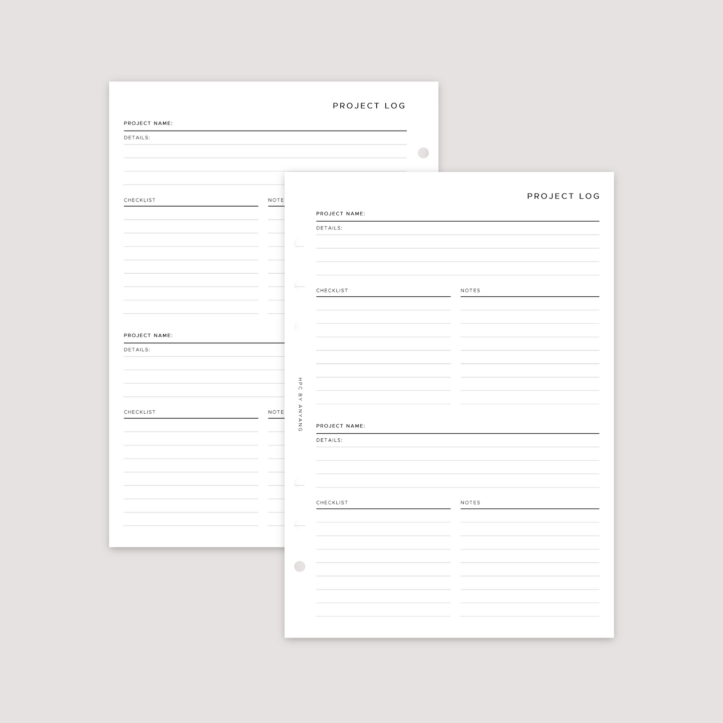 Project Log - Planner Inserts