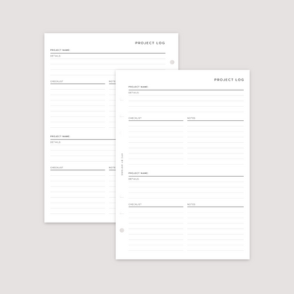 Project Log - Planner Inserts