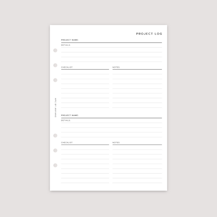 Project Log - Planner Inserts – Handmade Papercrafts By Anyang