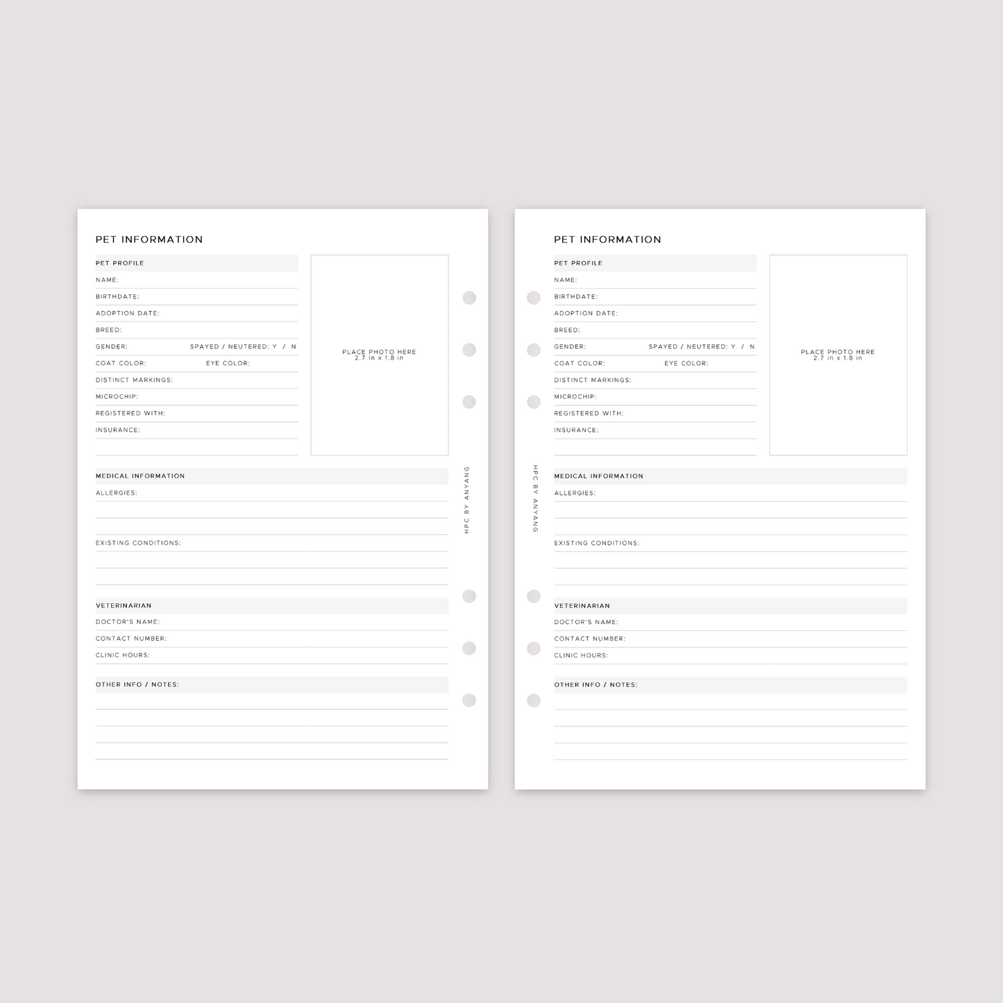 Pet Planner - Planner Bundle