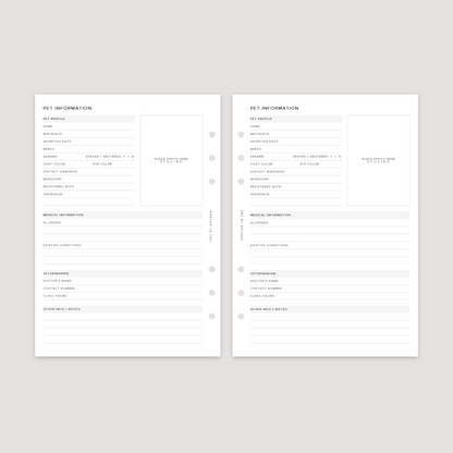 Pet Planner - Planner Bundle