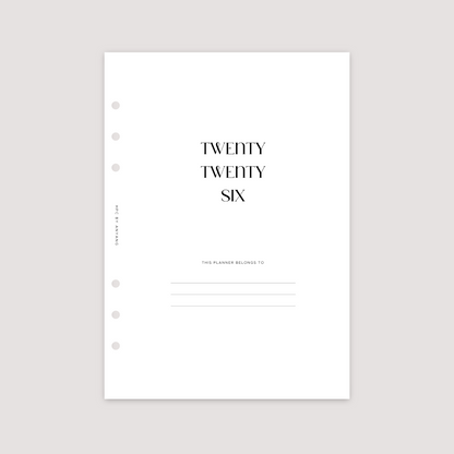 2026 Year Overview - Planner Inserts
