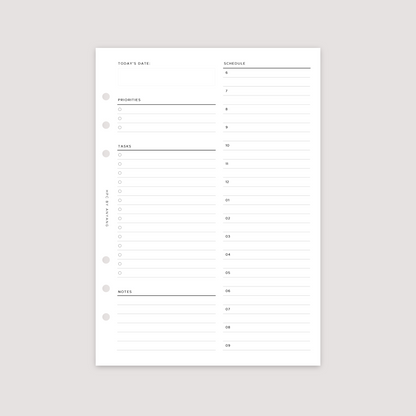 Undated - Daily - Hourly - Planner Inserts