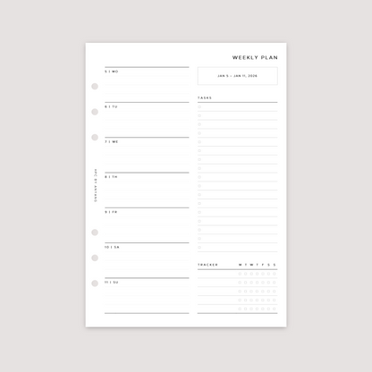 2026 Dated - Week on 1 Page - Planner Inserts