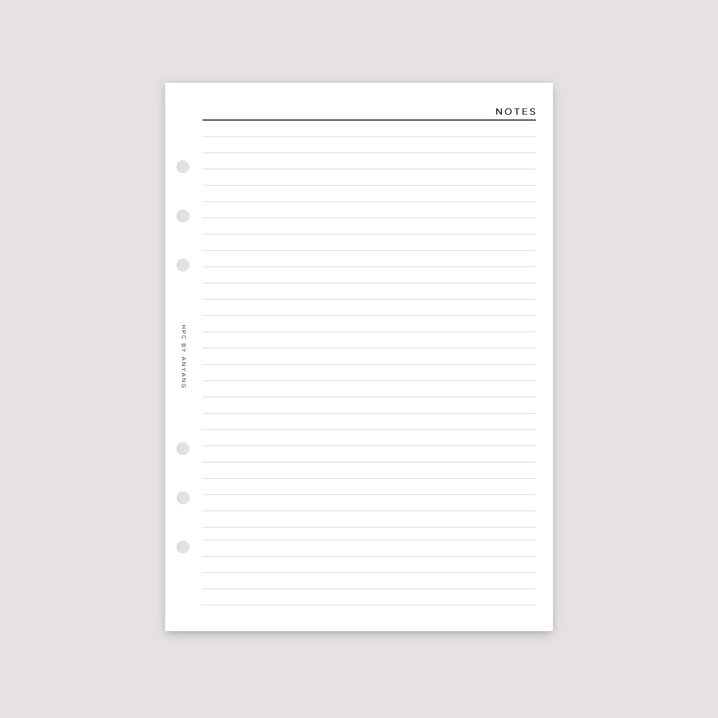 Notes - Lined - Planner Inserts