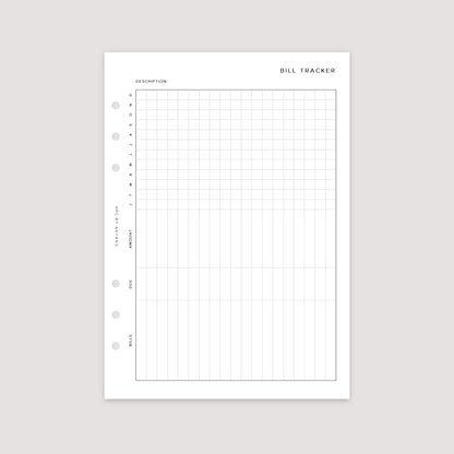Bill Tracker – Planner Inserts