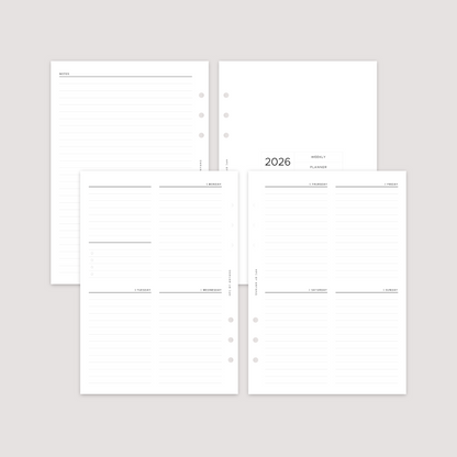 Undated - Week on 2 Pages - Vertical 1 - Planner Inserts