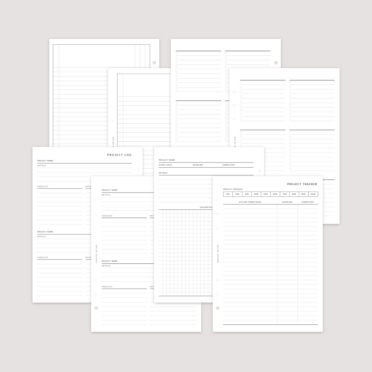 Project Log - Planner Inserts