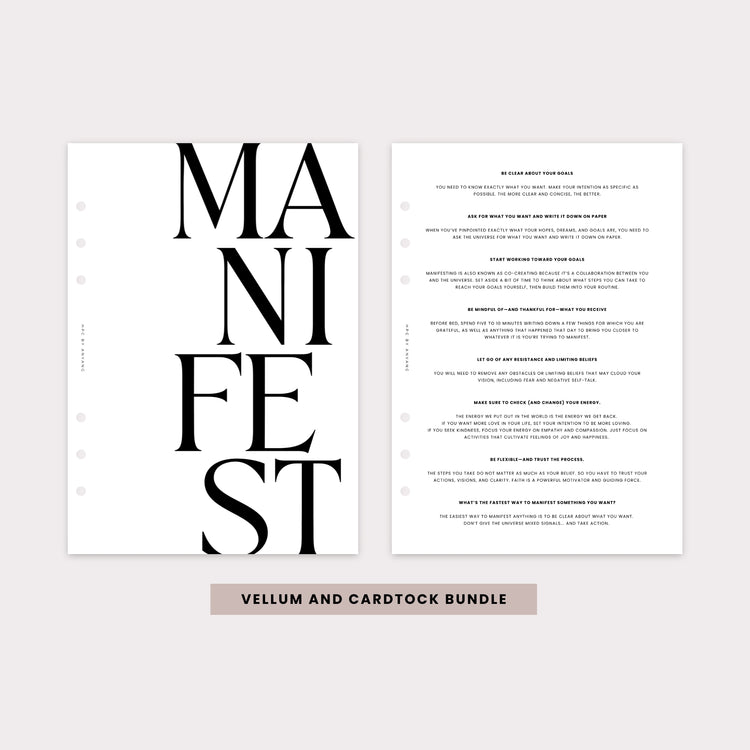 PD030 - Manifest - Dashboard Set - Cardstock & Vellum Bundle