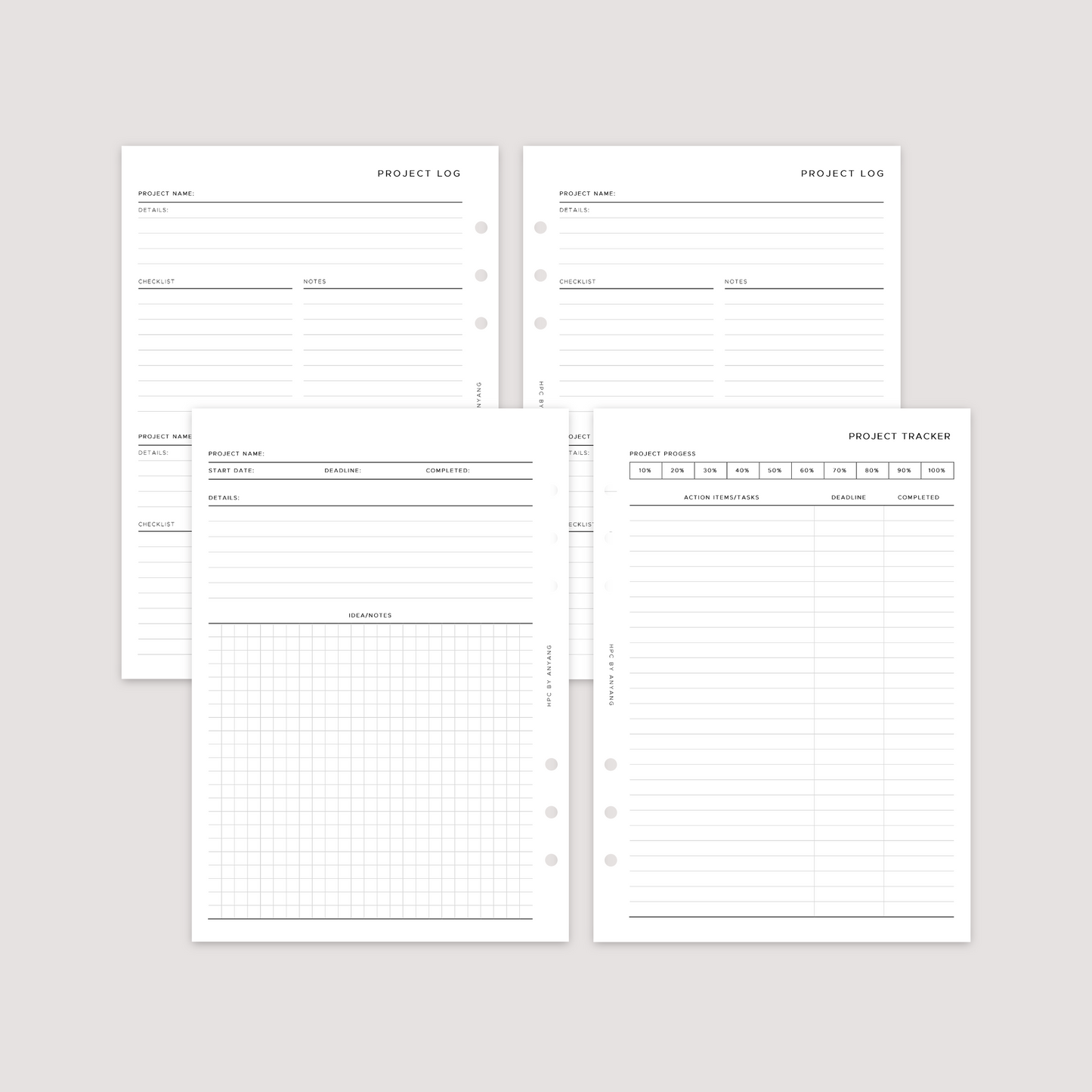 Project Log - Planner Inserts
