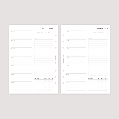 2026 Dated - Week on 1 Page - Planner Inserts