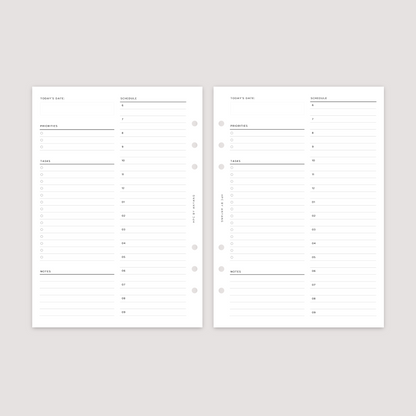 Undated - Daily - Hourly - Planner Inserts