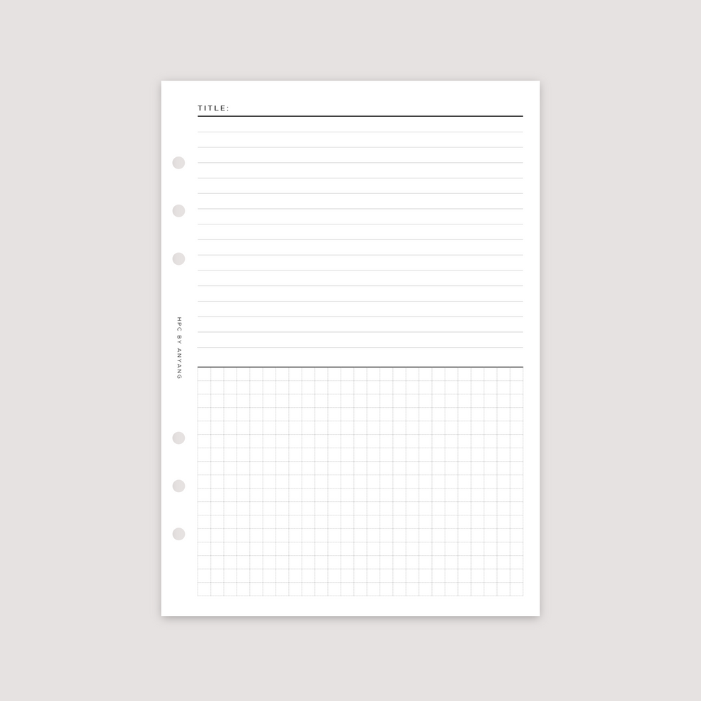 Planner Grid Line Notes - Lined and Grid Combined - Planner Inserts – Handmade ...