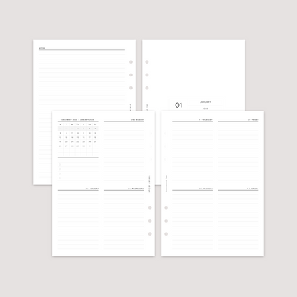2026 Dated - Week on 2 Pages - Vertical - Planner Inserts