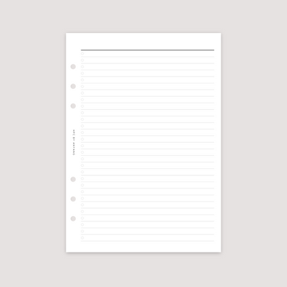 List - 1 Column - Planner Inserts