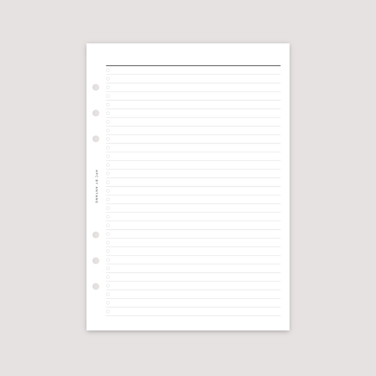 List - 1 Column - Planner Inserts