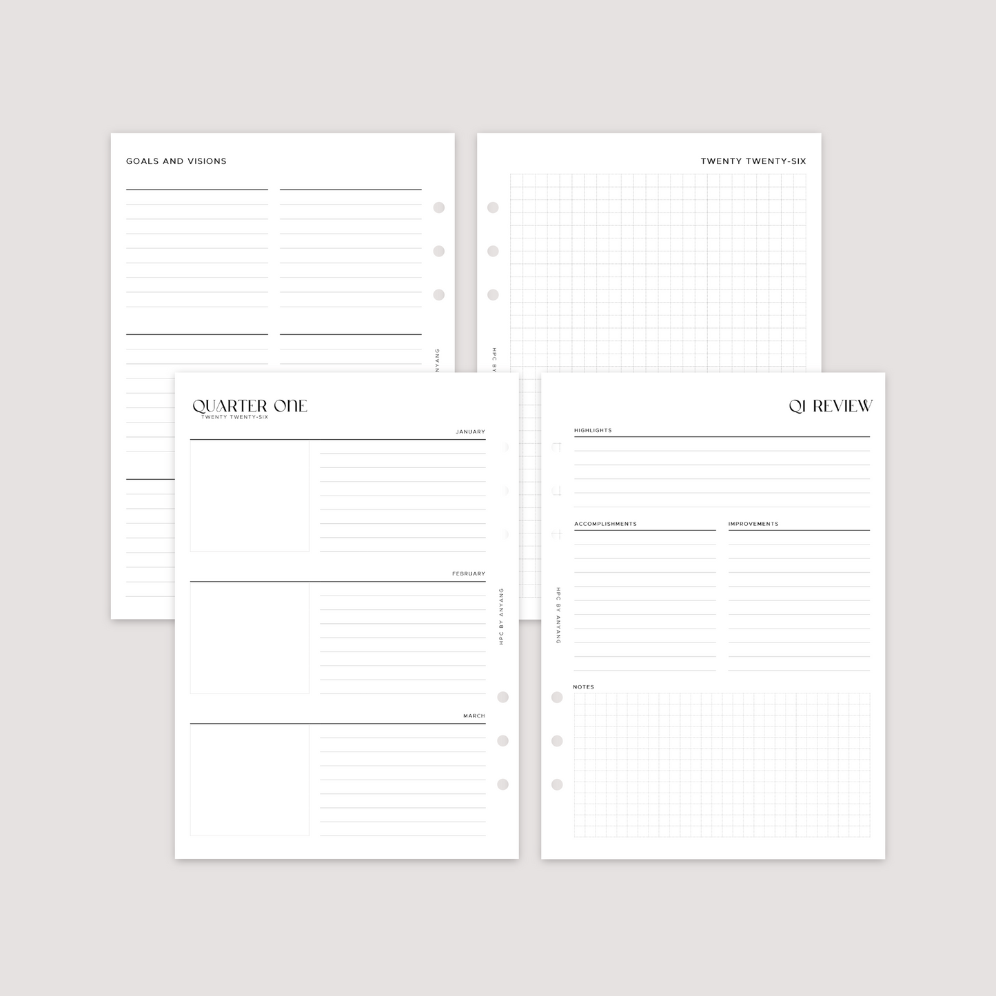 2026 Year Overview - Planner Inserts