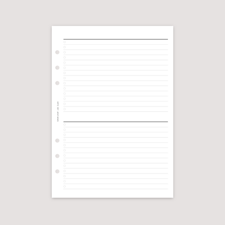 List - 2 Column - Planner Inserts