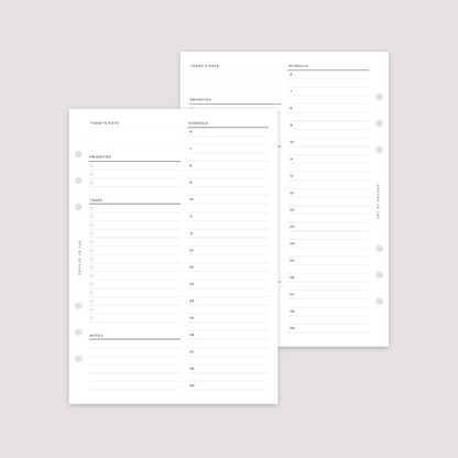 Undated - Daily - Hourly - Planner Inserts