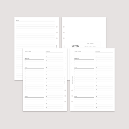 Undated - Daily - Hourly - Planner Inserts