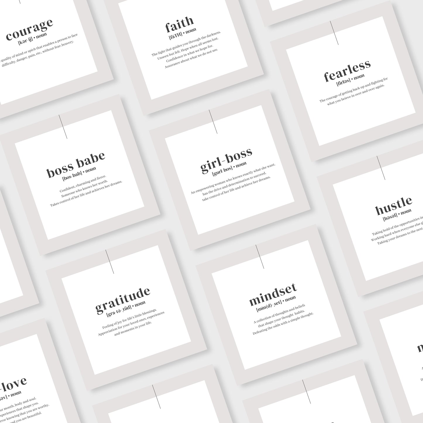 QC006 - Planner Cards - Girl Boss - Dictionary Style