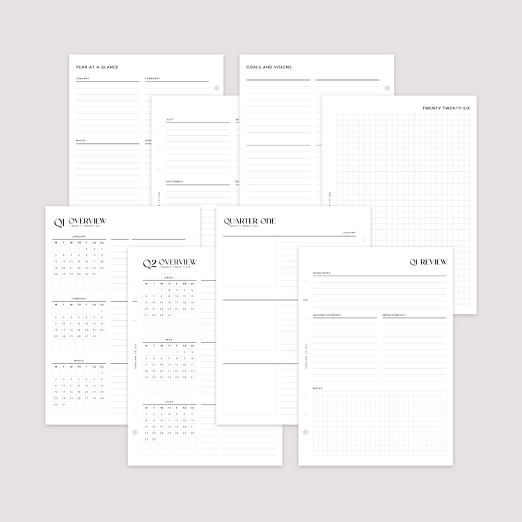 2026 Year Overview - Planner Inserts
