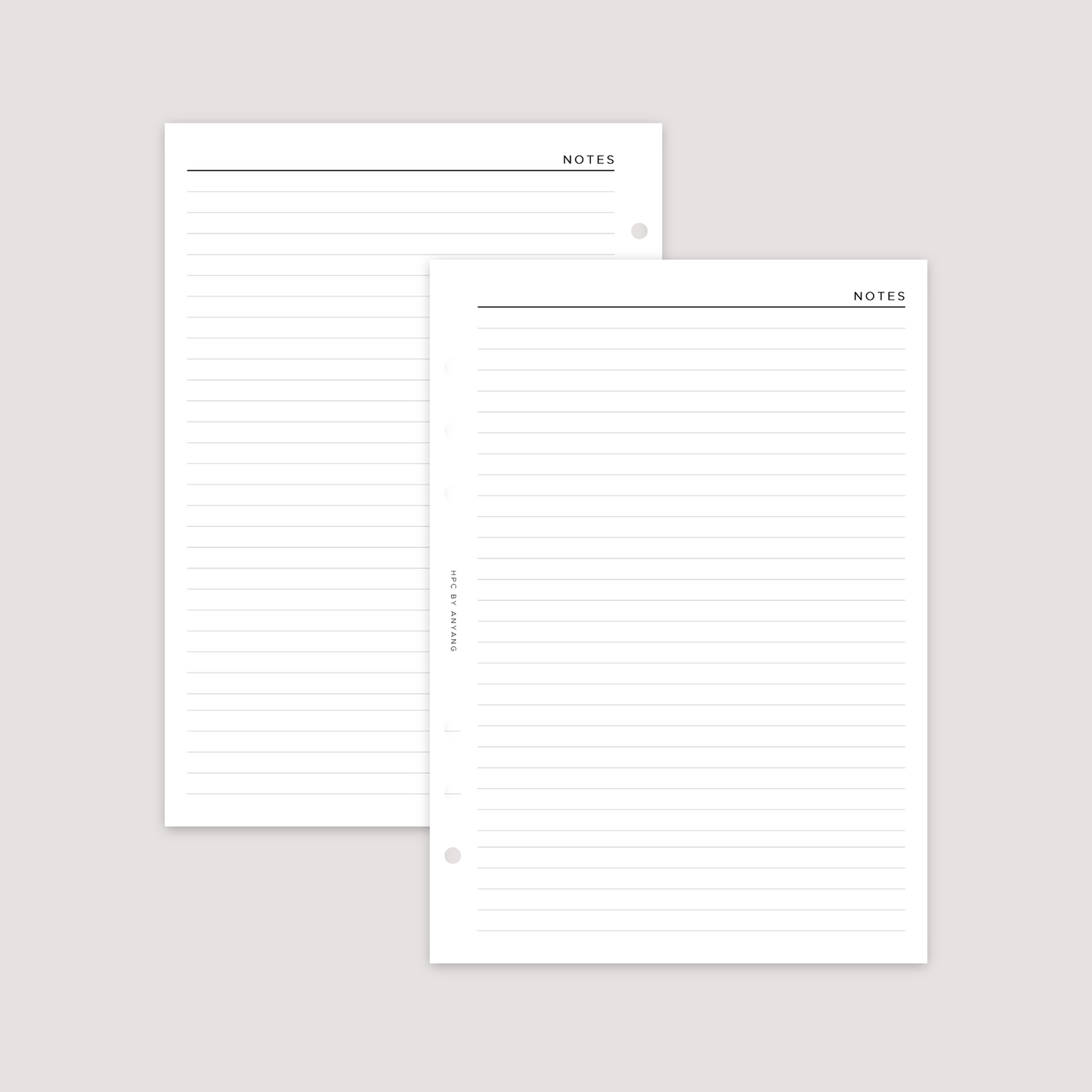 Notes - Lined - Planner Inserts