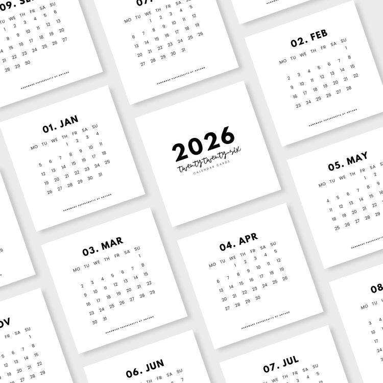 2026 Calendar – Planner Cards