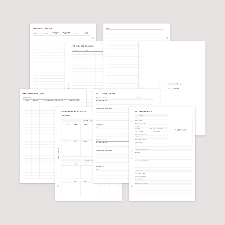 Pet Planner - Planner Bundle