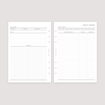Project Tracker - Planner Inserts