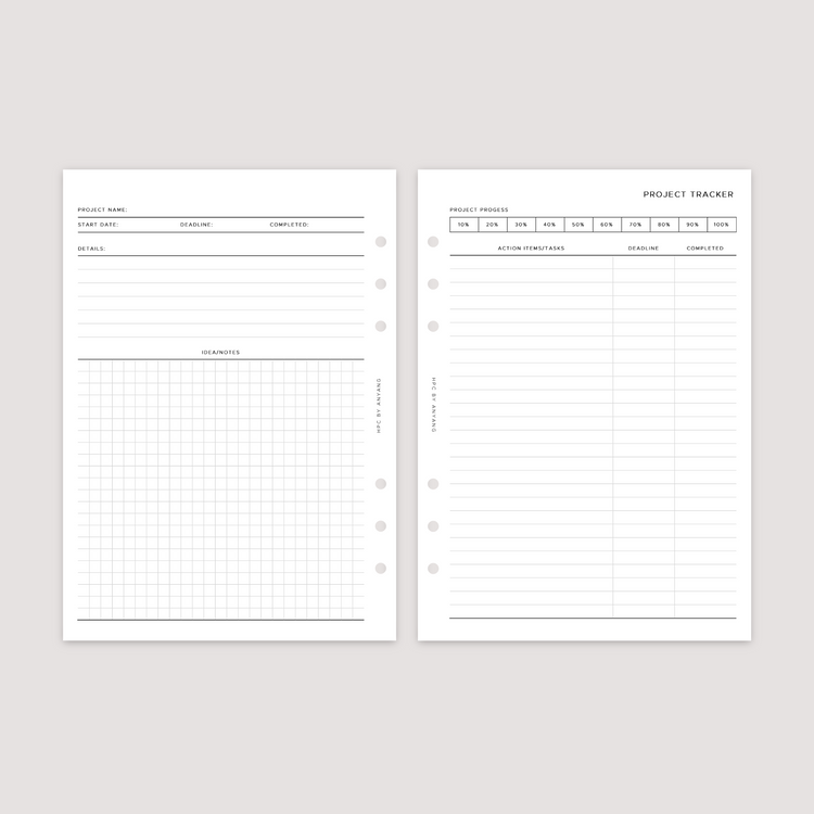 Project Tracker - Planner Inserts